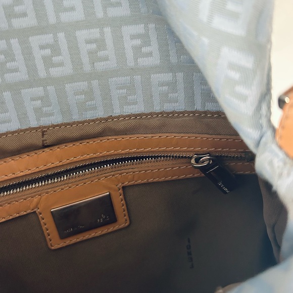 FENDI Blue Zucchino Canvas Mama Forever Shoulder Bag - Picture 9 of 15